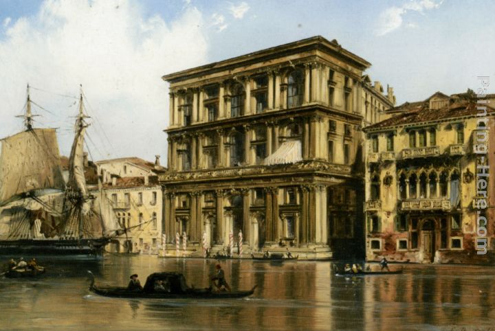 On the Grand Canal Venice painting - Carlo Bossoli On the Grand Canal Venice art painting